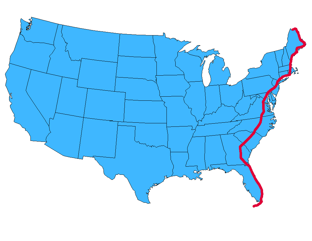 Map of all of US 1